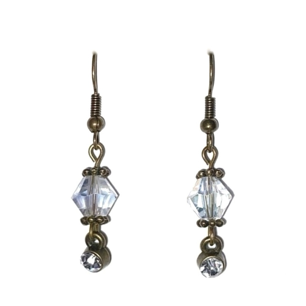 Delicate Clear Crystal Drop Earrings